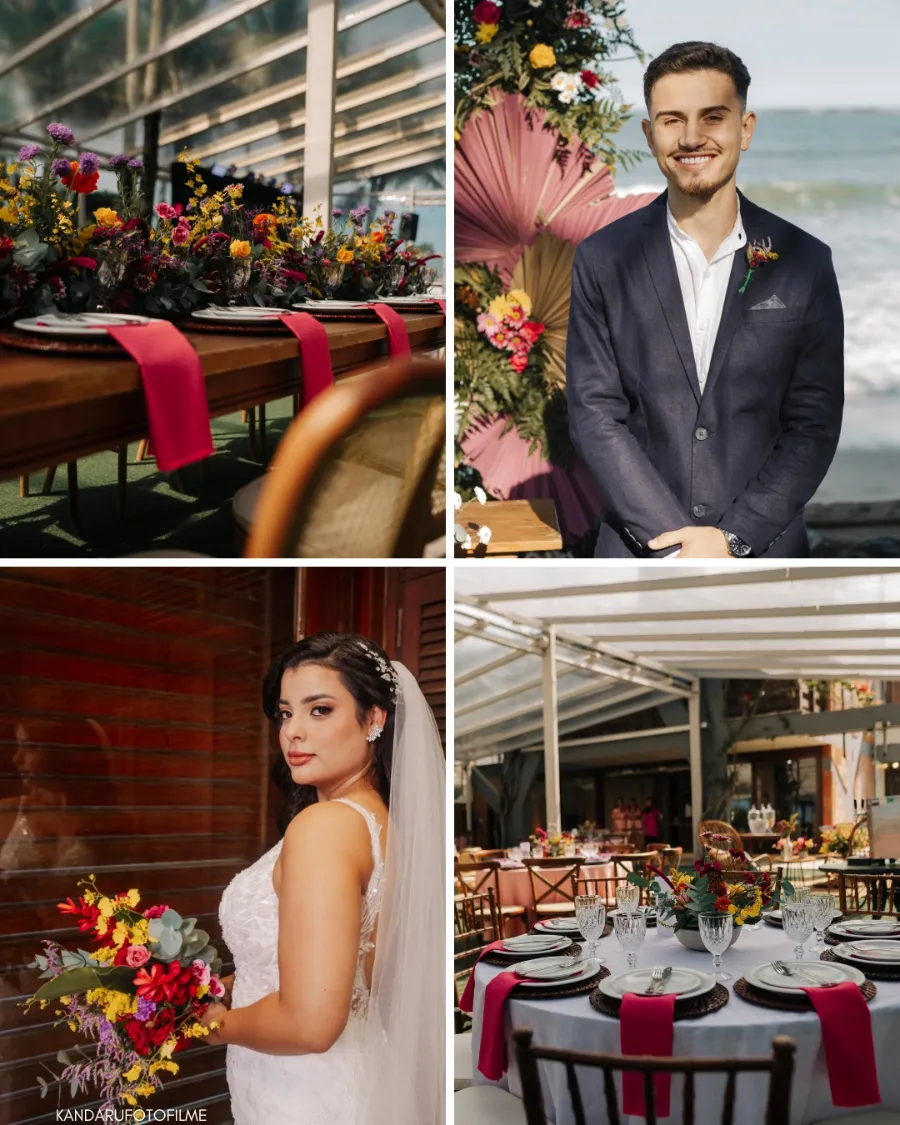 fotos de noivos e decoração de casamento