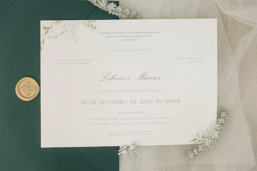 convite verde e branco