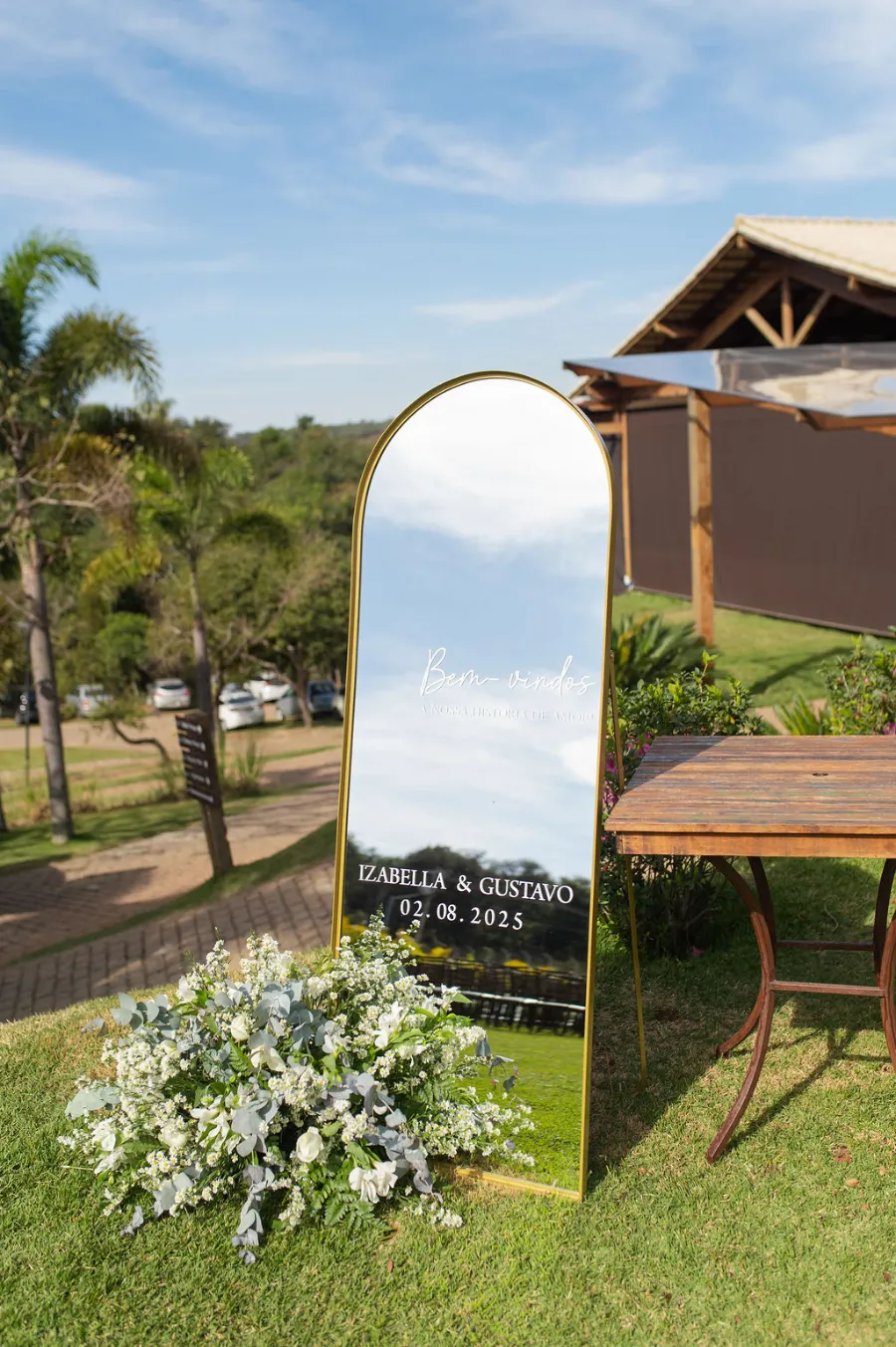 espelho decorativo de casamento