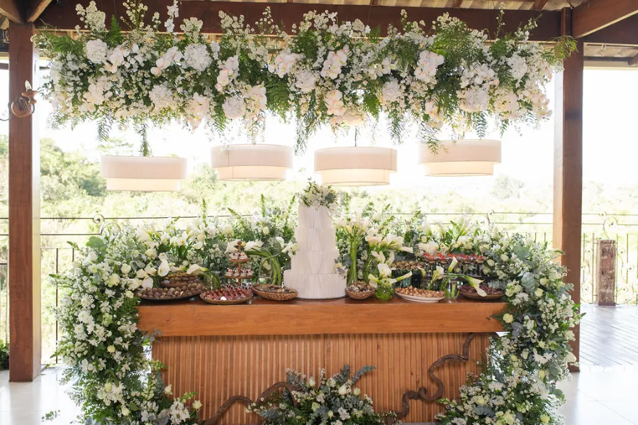 mesa do bolo de casamento 