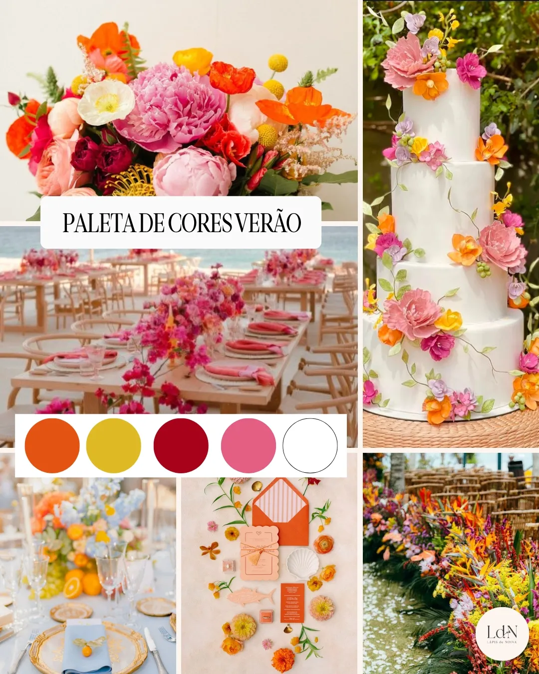 paleta de casamento verão