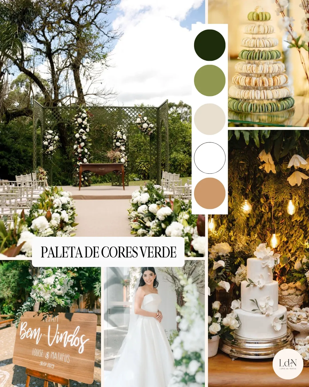paleta de casamento verde