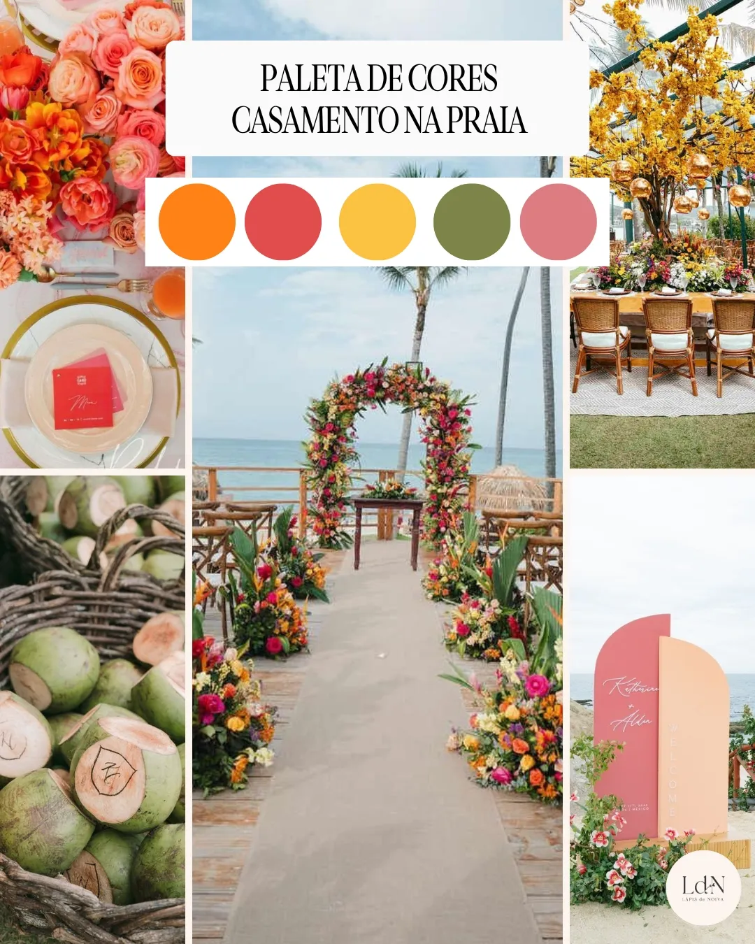 paleta de cores para casamento na praia