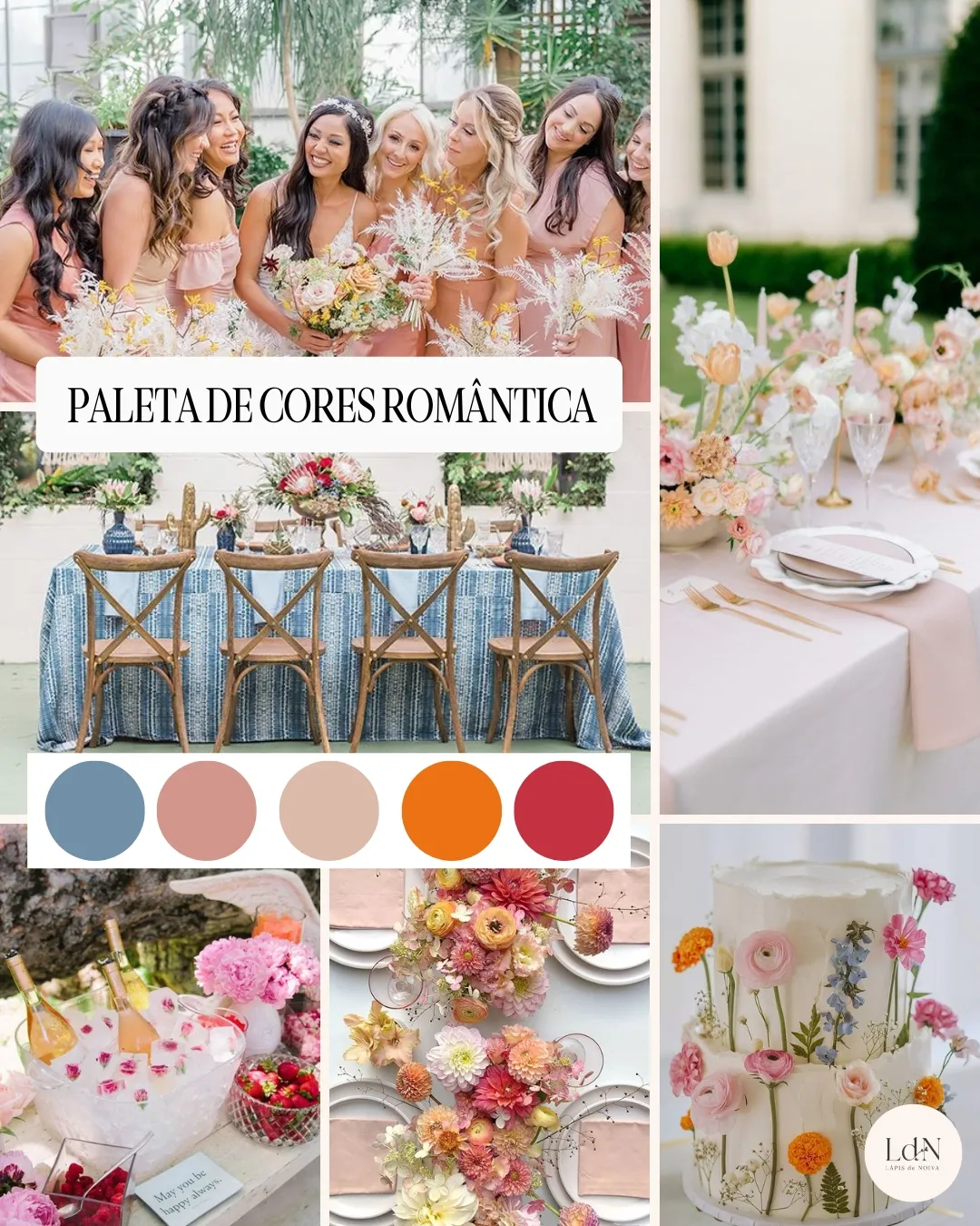 paleta de cores romantica