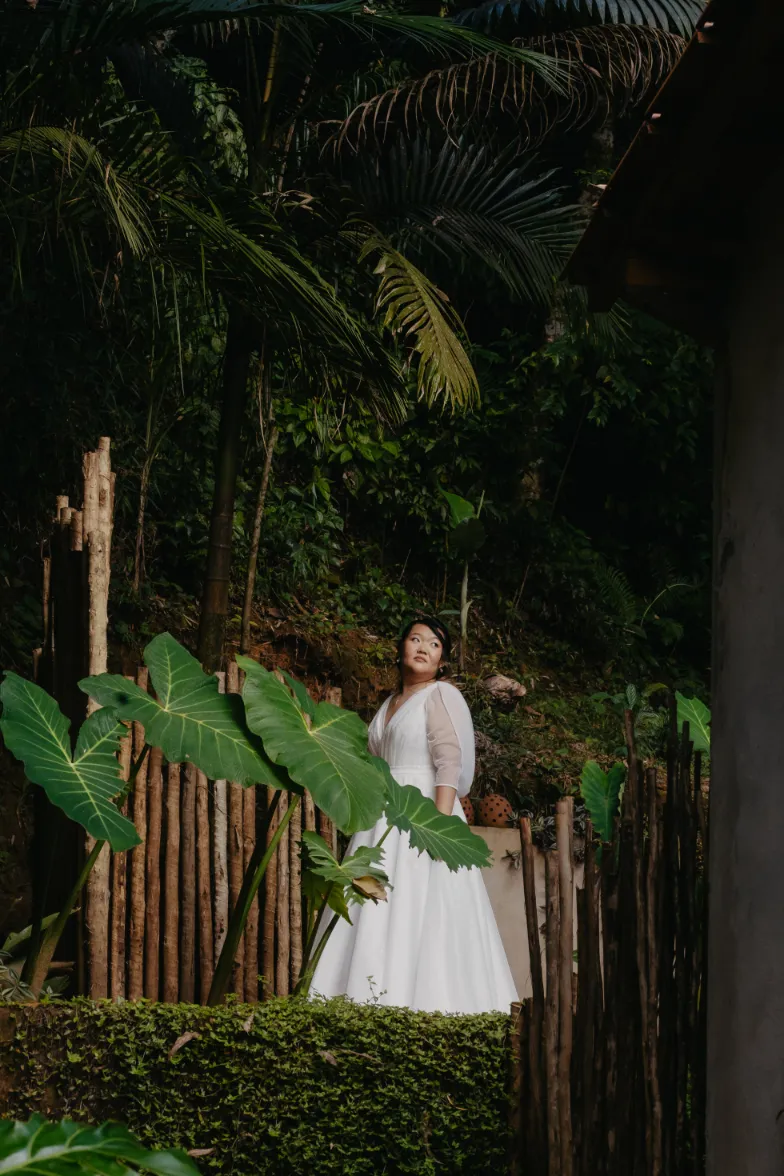 noiva no jardim