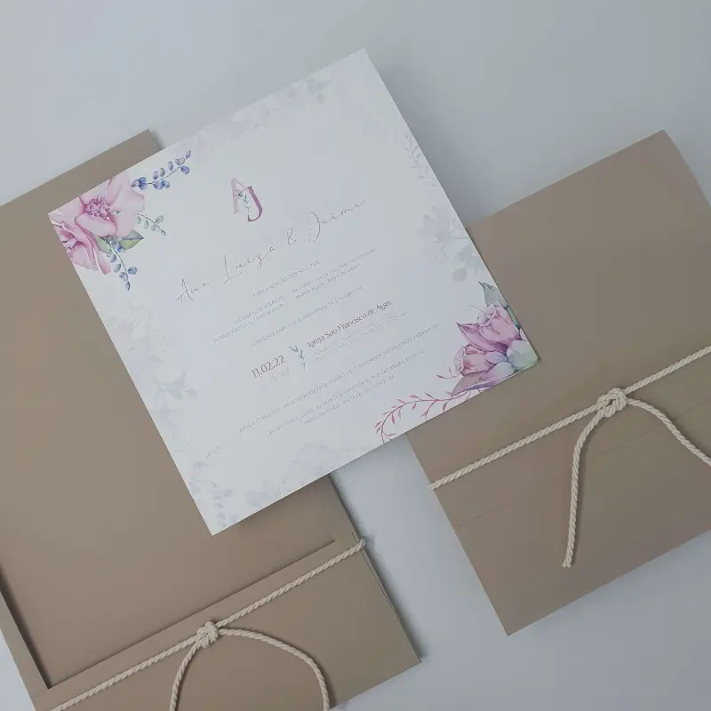 convite de casamento florido