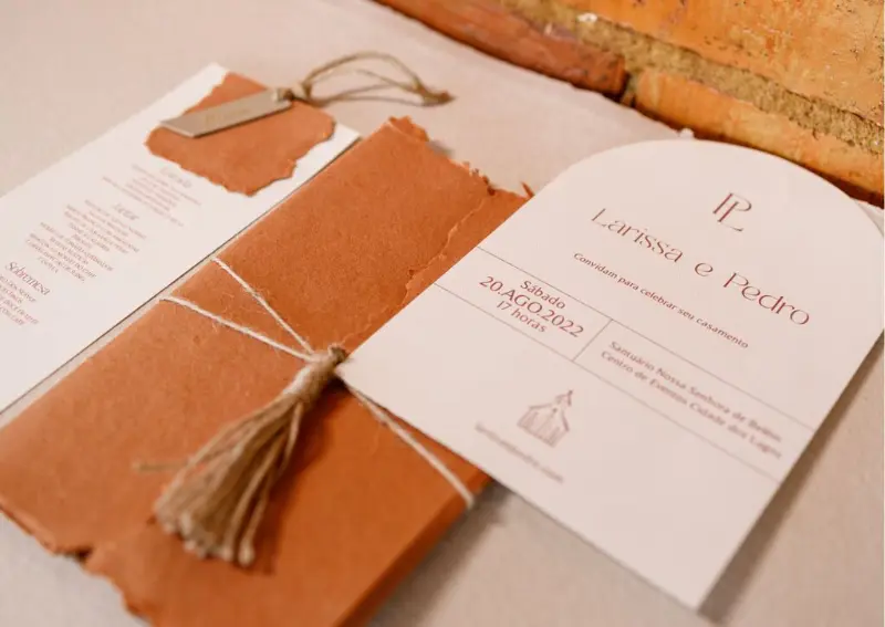 convite de casamento no estilo boho