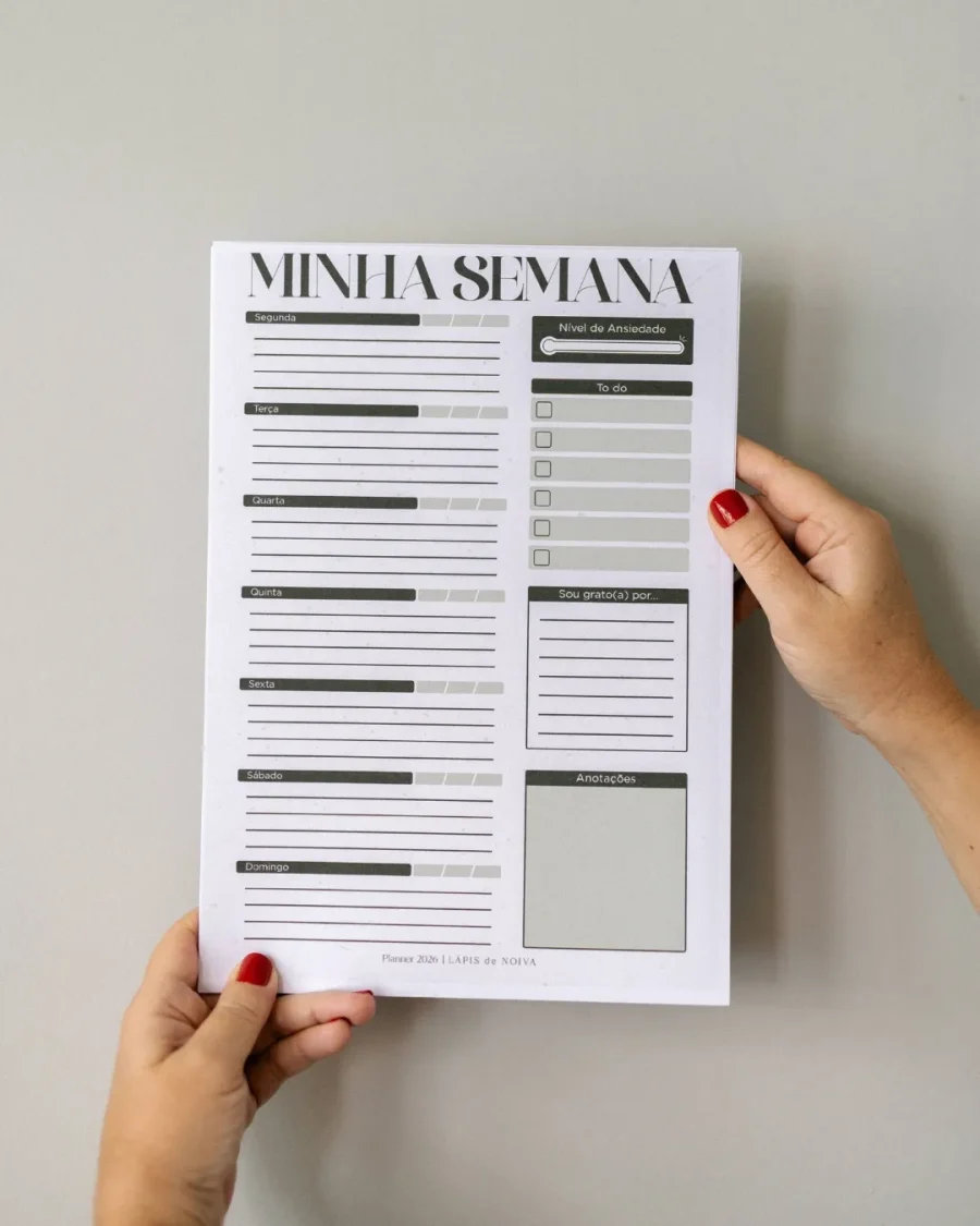 planner semanal minimalista e elegante