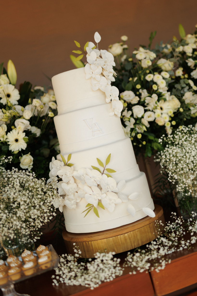 bolo de casamento branco fake