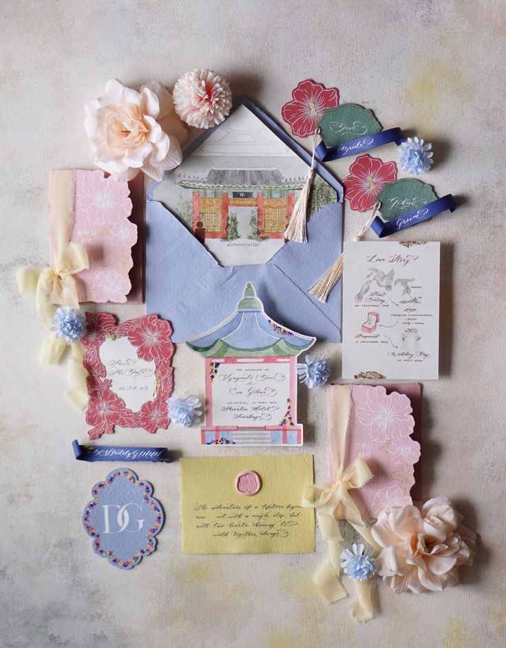 convite de casamento colorido