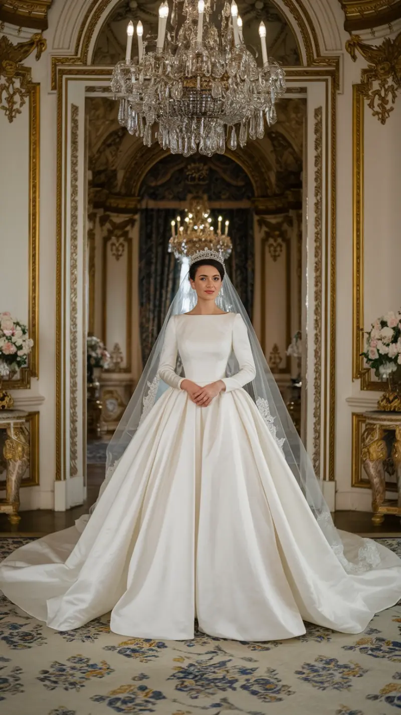 noiva usando vestido no modelo princesa para casamento na igreja