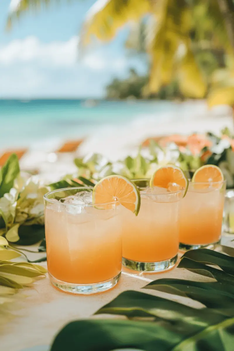 bebida para casamento &agrave; noite na praia