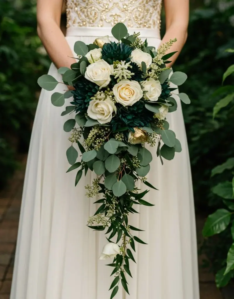 buque de noiva com eucaliptos