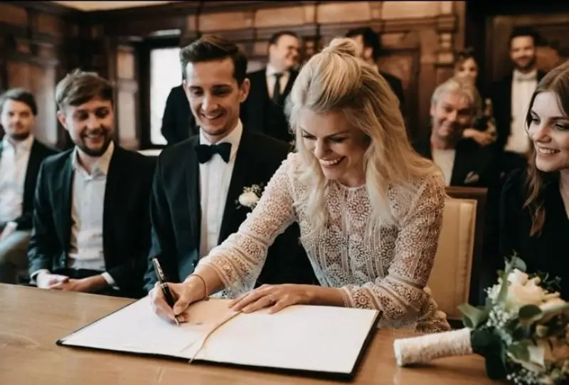 momento da assinatura da certid&atilde;o de casamento