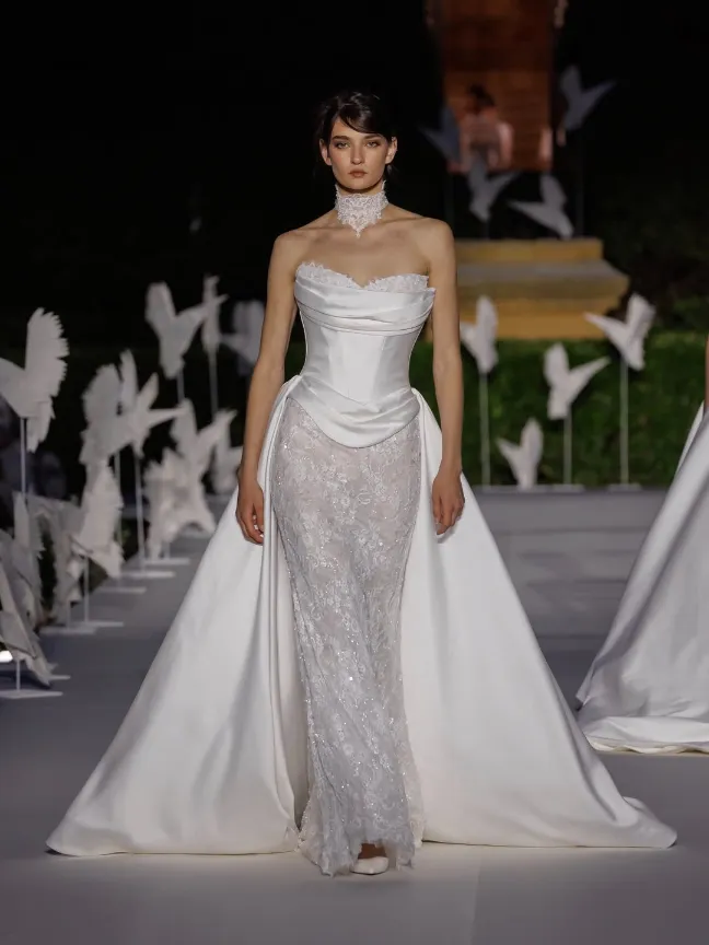 vestido de noiva tendencia 2027 com sobresaia