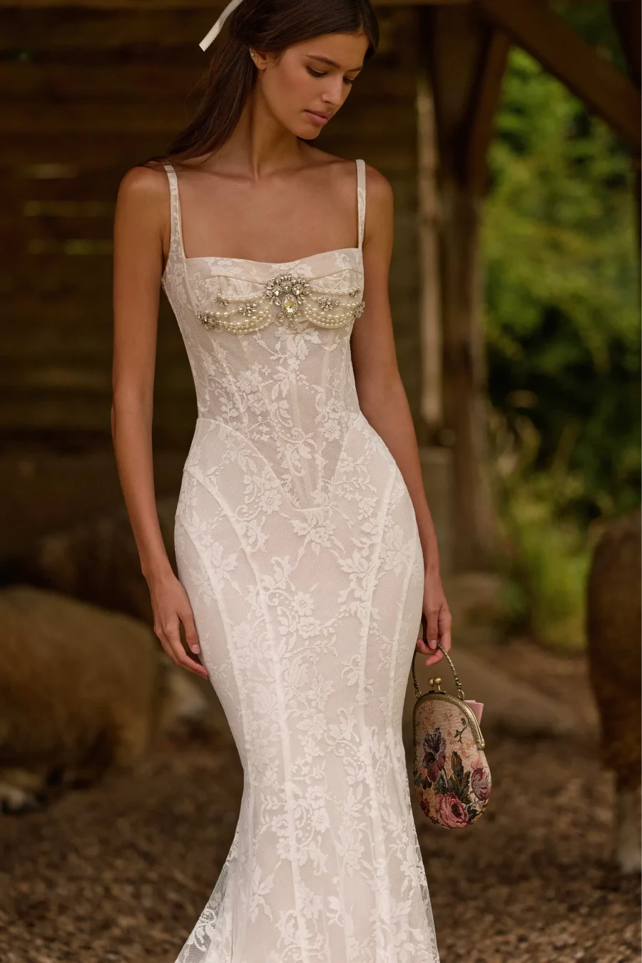 vestido de noiva tendencia com renda