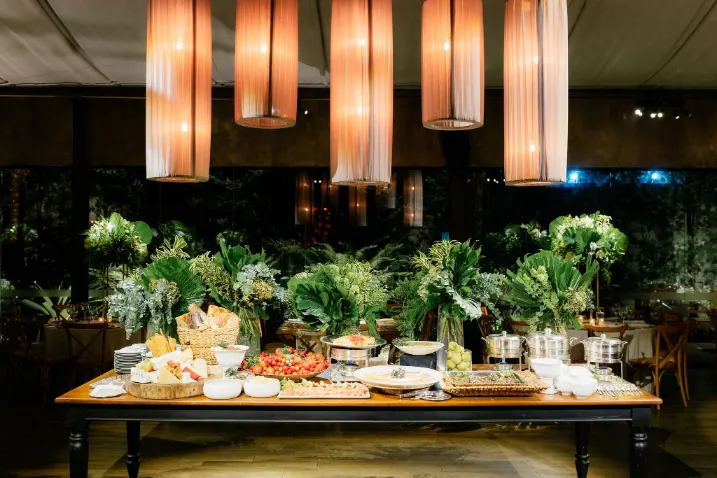 mesa de buffet de casamento