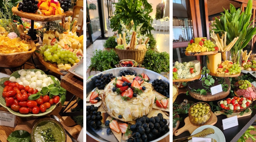fotos de pratos de comida em buffet na região de campinas