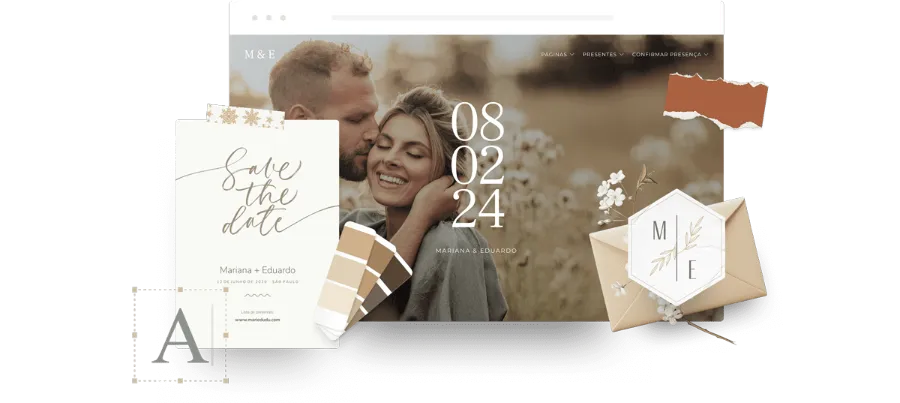 site de casamento com identidade visual