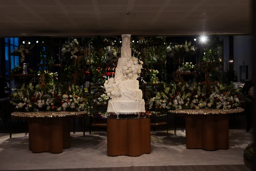 mesa do bolo de casamento
