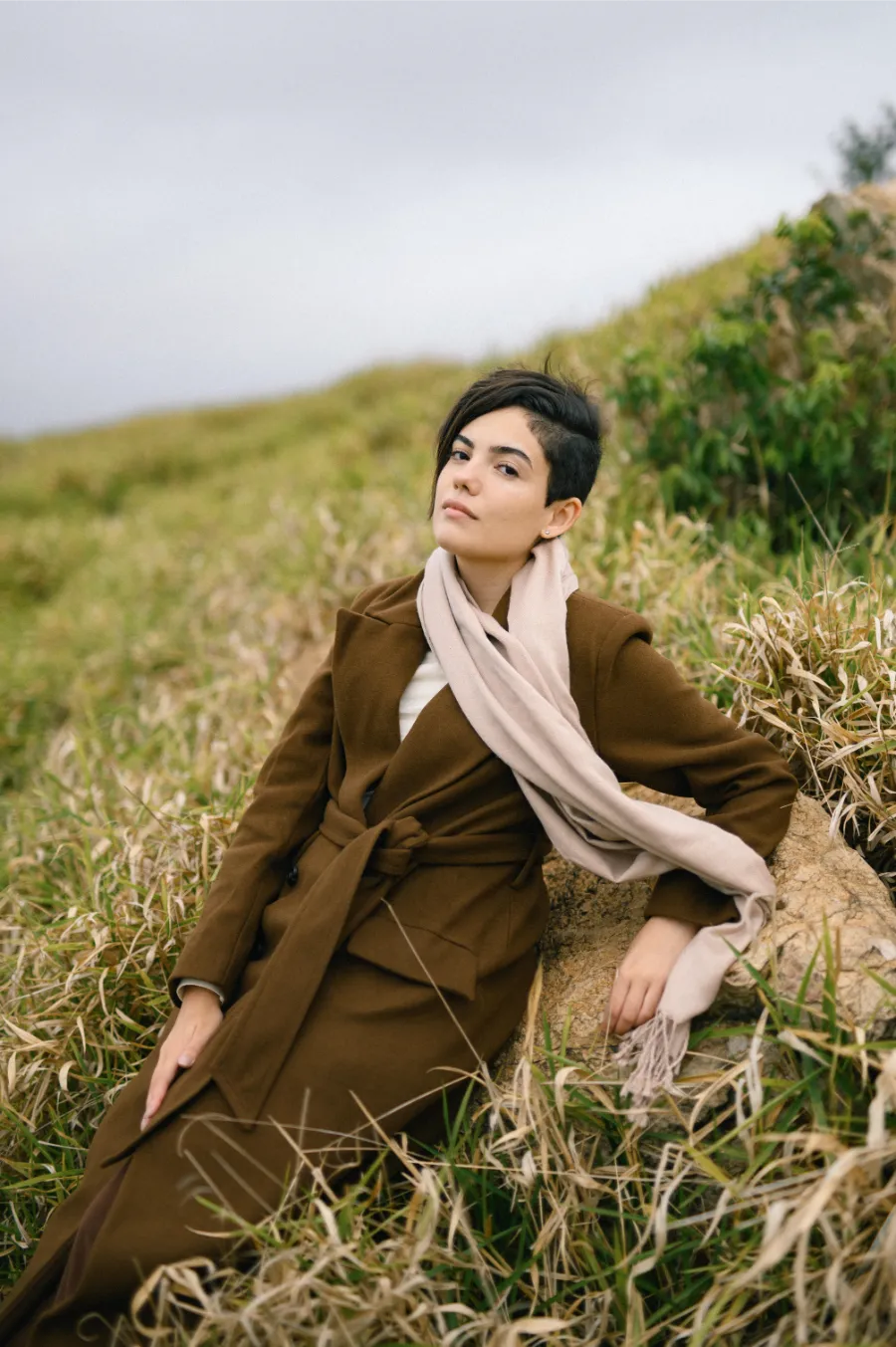 noiva no pre wedding no inverno