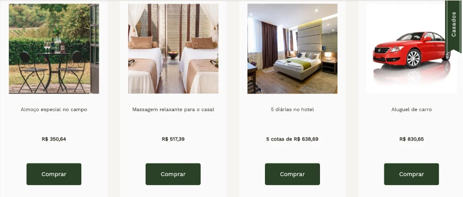 presentes de casamento em lista virtual